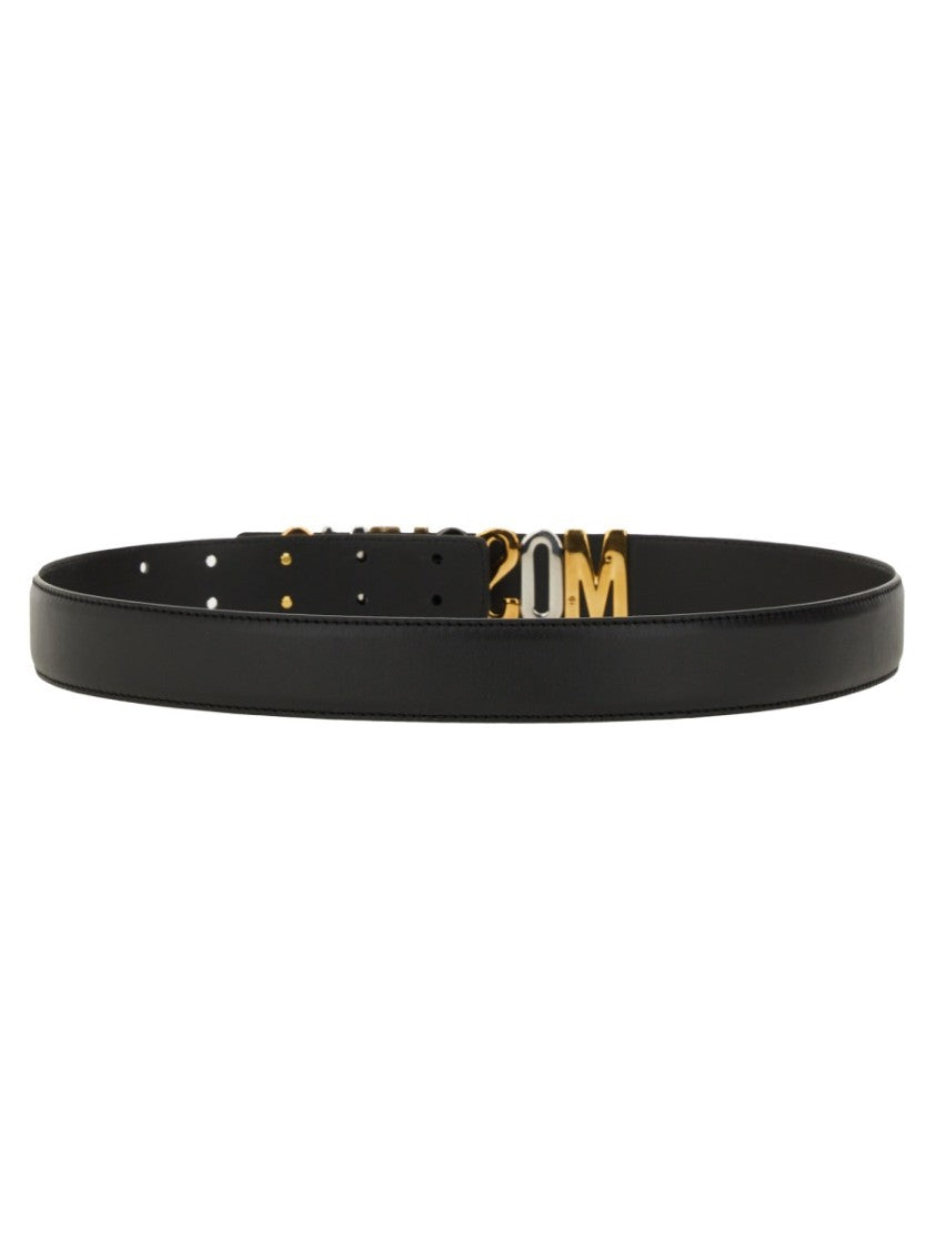Moschino Black Leather Belt