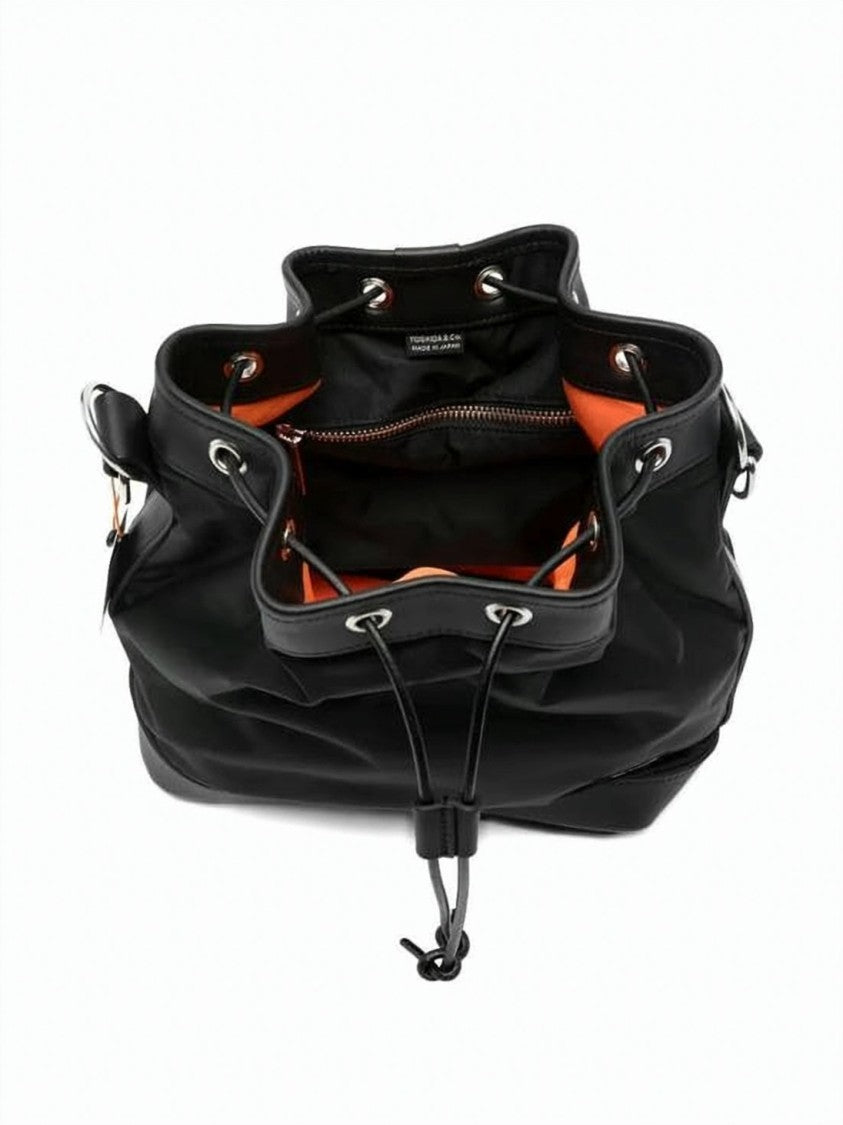 Porter Drawstring Black Tote Bag