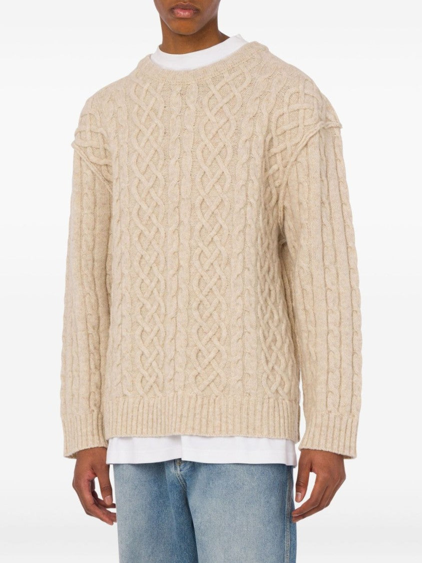 Moschino Beige Cable Knit Sweater