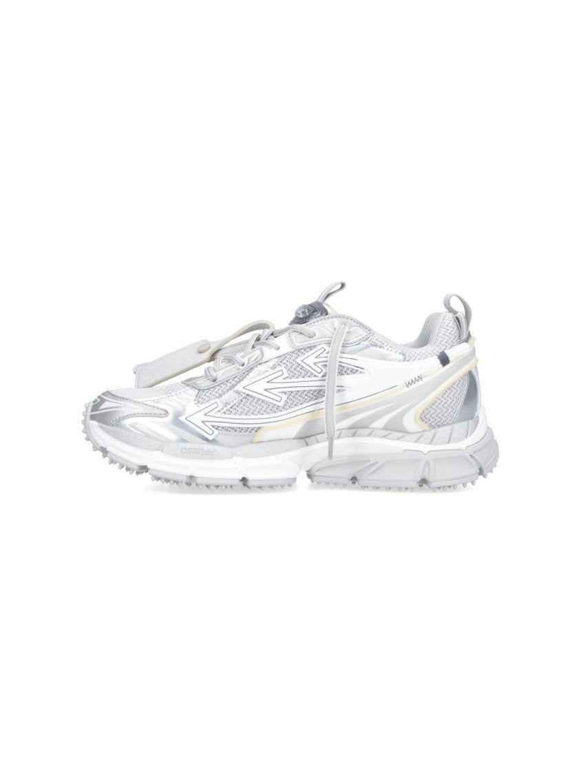 Off-White Grey Contemporary Mesh Upper Sneakers