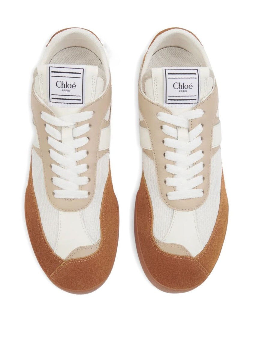 Chloé Kick Suede Mesh Low-Top Sneakers