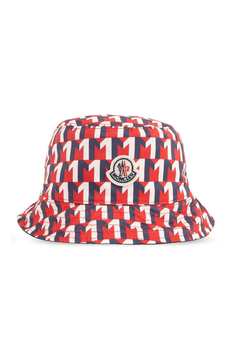 Moncler Soft Structured Black Bucket Hat With Logo Patch