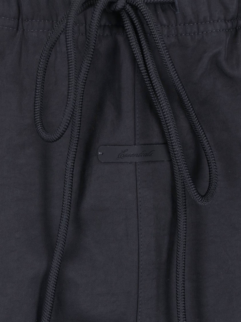 Fear Of God Essentials Black Relaxed Straight Leg Logo Trousers