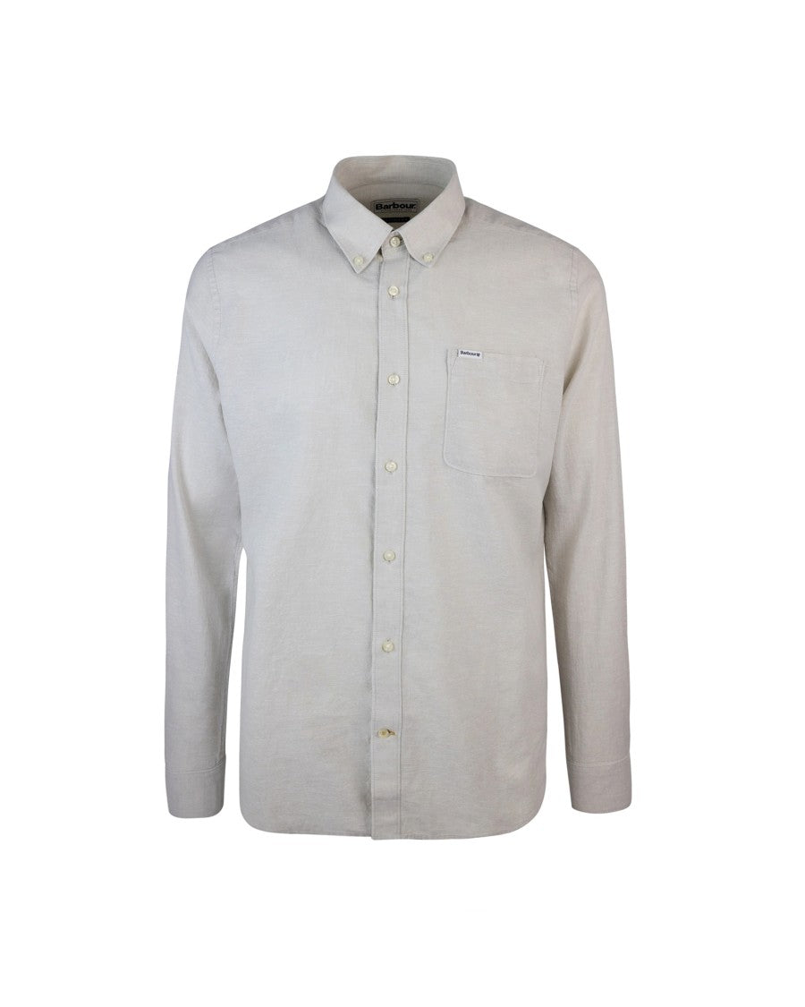 Barbour Linen Blend Button-Down Shirt