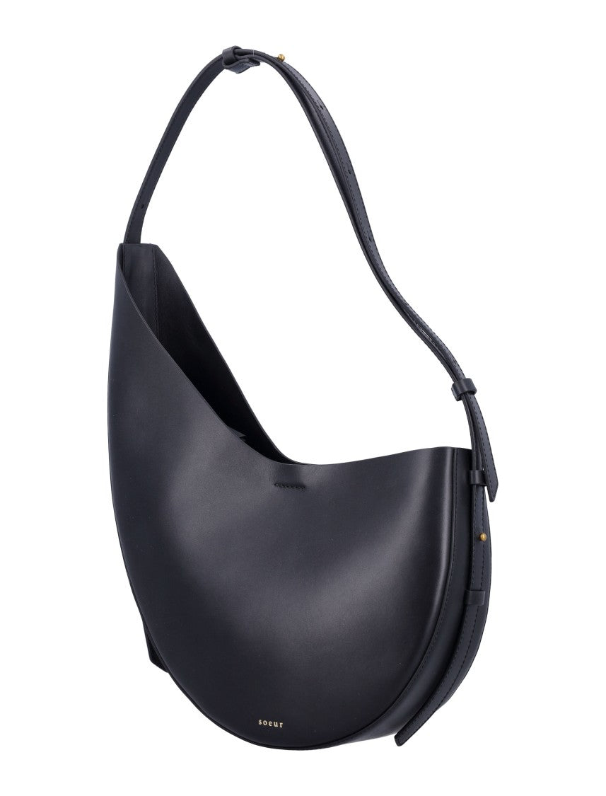Soeur Crescent-Shaped Black Shoulder Bag