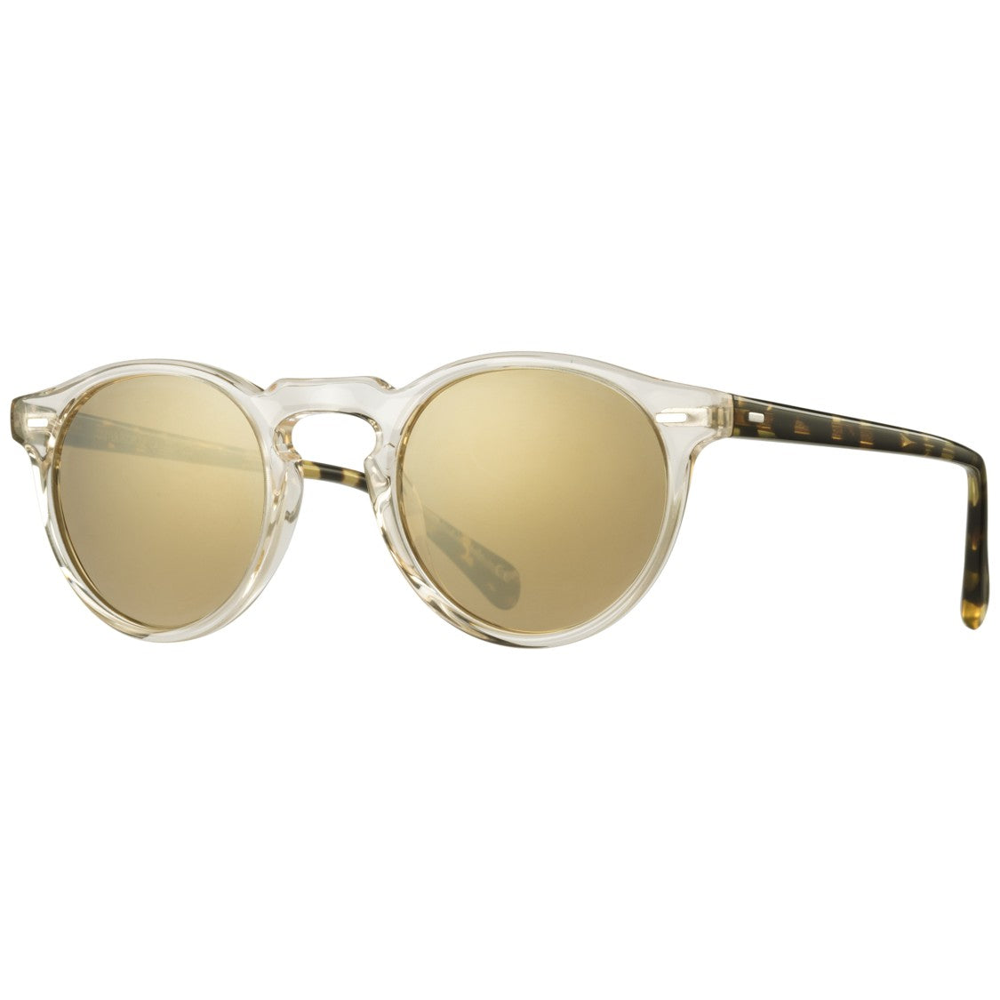 Oliver Peoples 0Ov5217s Round Acetate Sunglasses With Tortoiseshell Temples