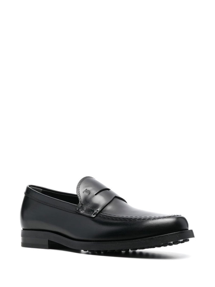 Tod's Black Leather Moccasin