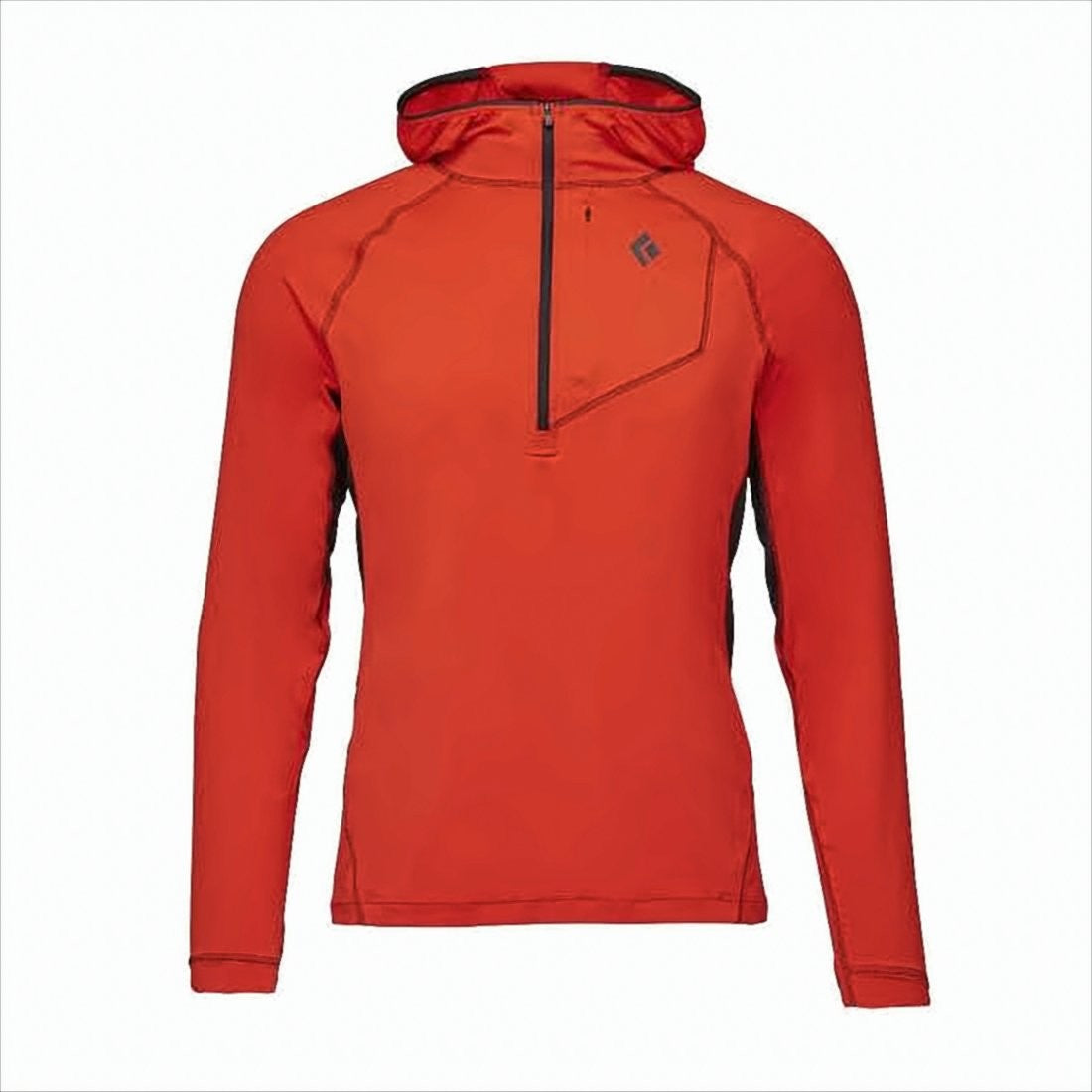 Black Diamond Long-Sleeve Activewear Top With Half-Zip And Hood