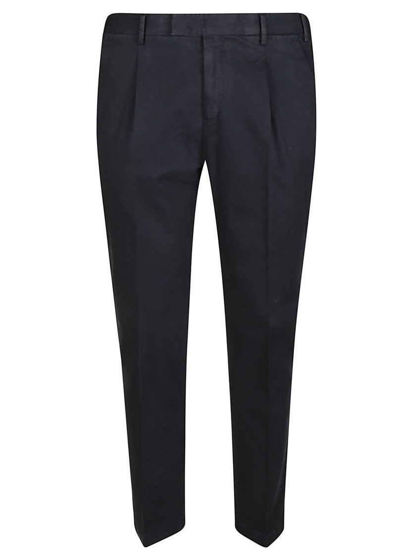Pt Torino Master Tailored Slim Pleated Cotton Pants
