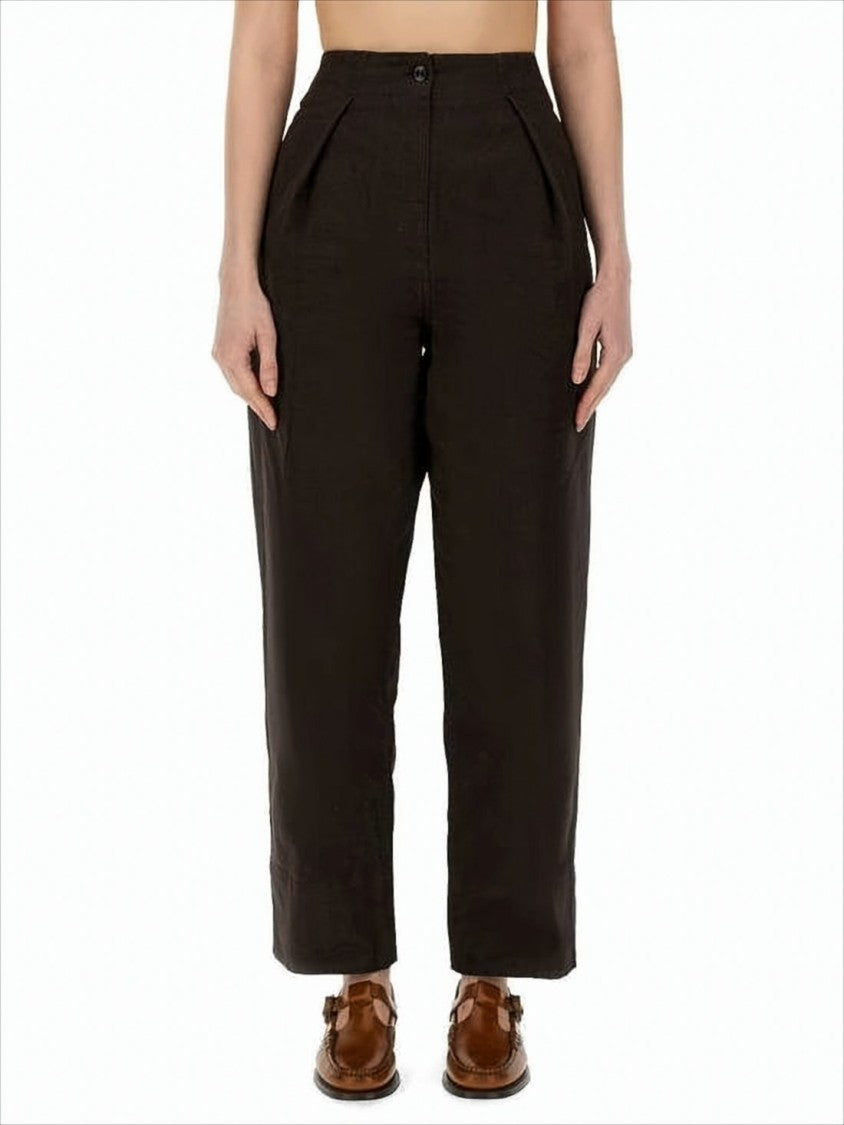 Margaret Howell High-Waisted Straight-Leg Pants With Front Pleats