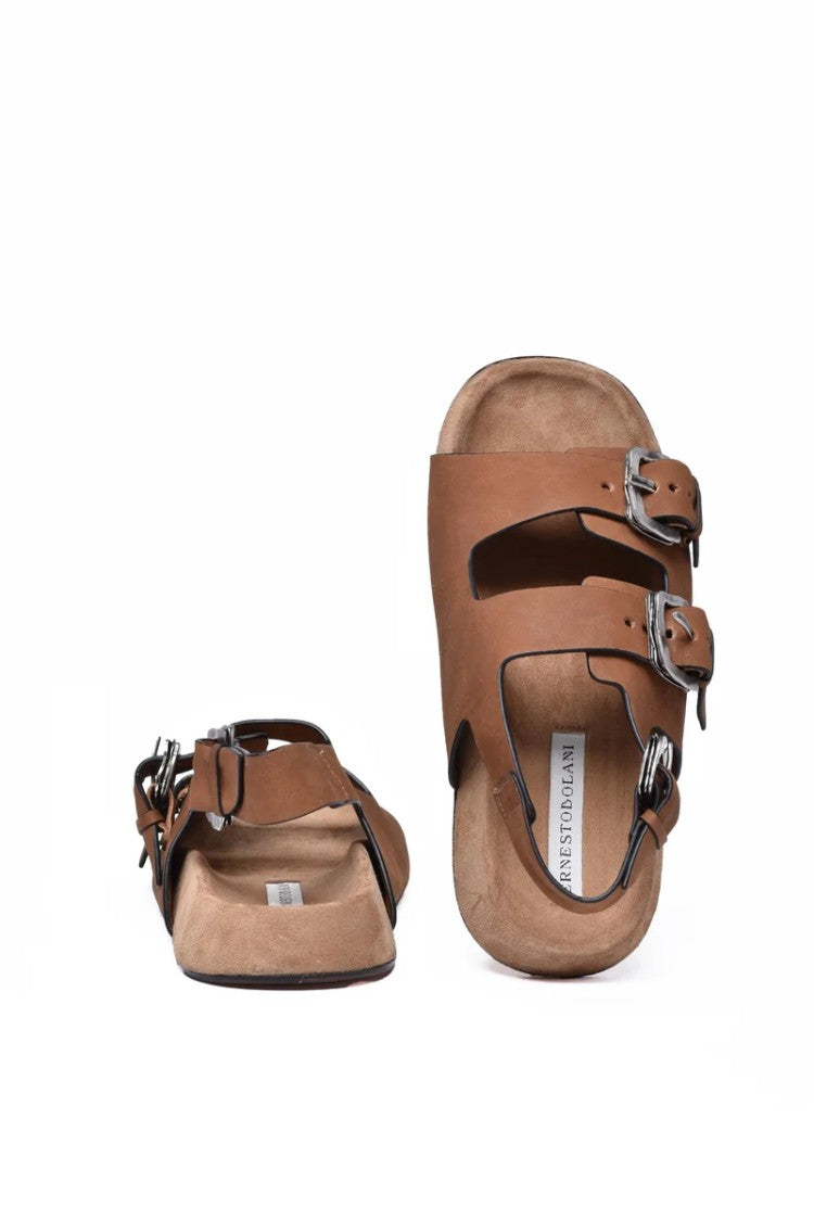 Ernesto Dolani Ernesto Dolani Leather Suede Sandal 3Cm Heel