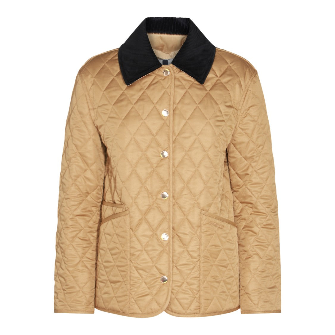 Burberry Diamond-Patterned Brown Quilted Jacket