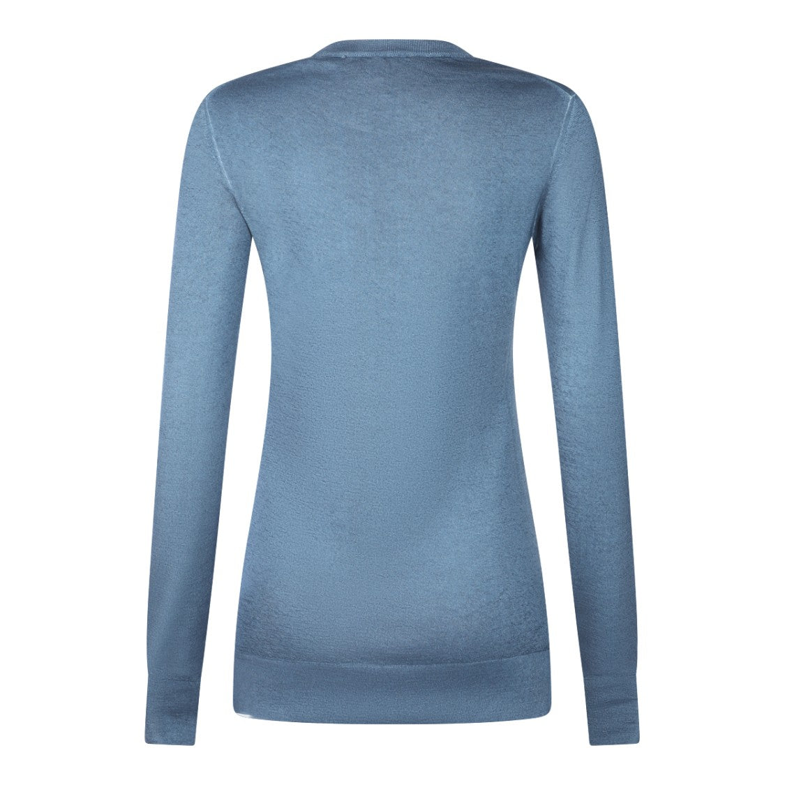 Malo Light Blue Cashmere Sweater With Ribbed Hems And Regular Fit