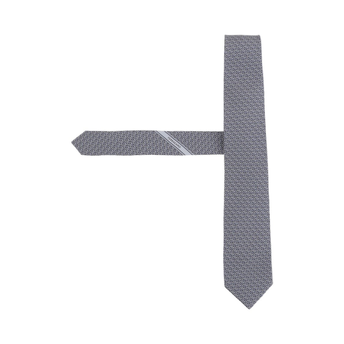 Salvatore Ferragamo Gray Patterned Silk Tie