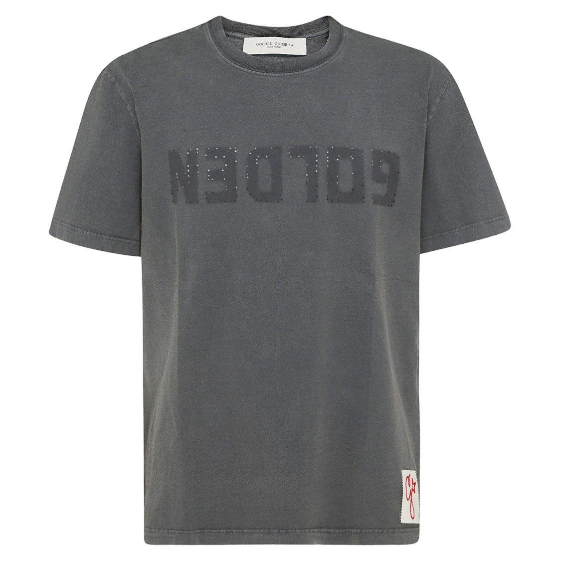 Golden Goose Short-Sleeved Crew Neck T-Shirt With Distressed Print