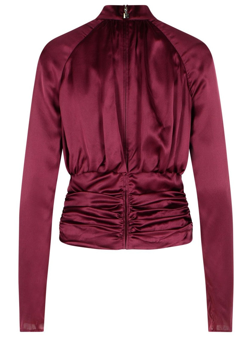 Rotate Kala' Burgundy Silk Blouse