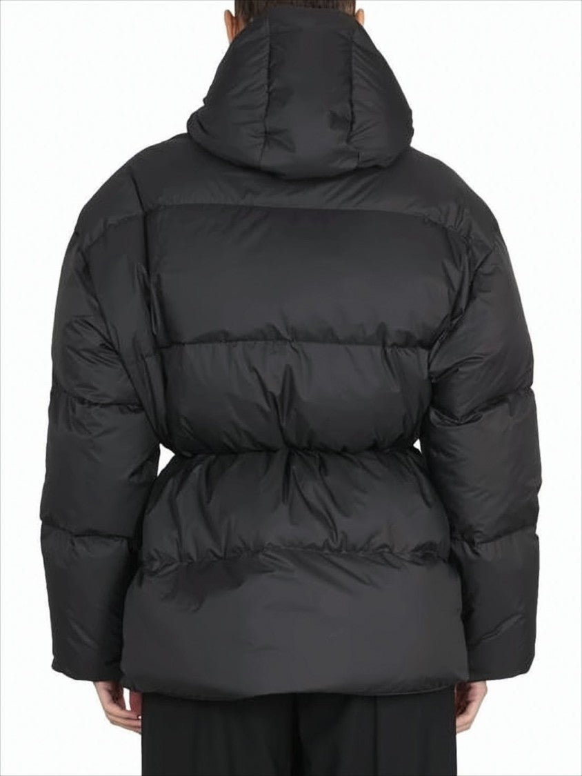 Ienki Ienki Voluminous Quilted Black Down Jacket With Adjustable Waist