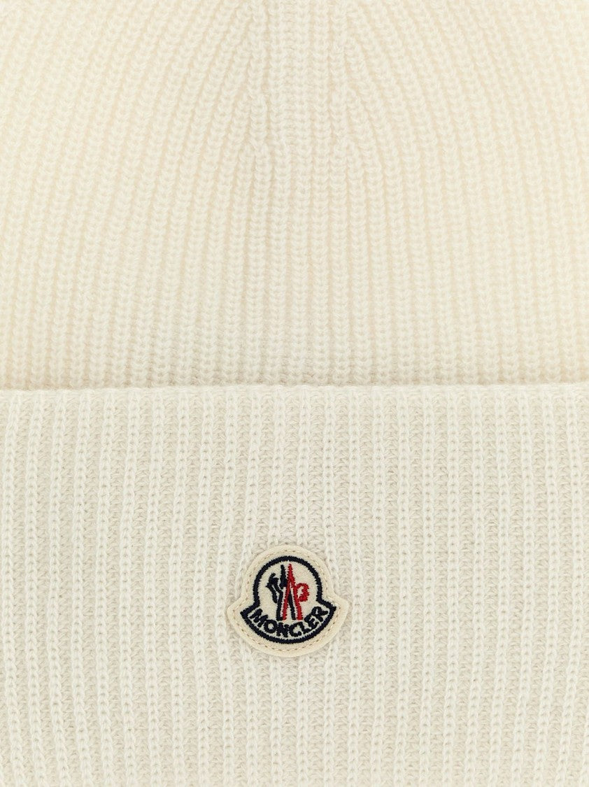 Moncler Beige Classic Hat With Rounded Crown And Curved Brim