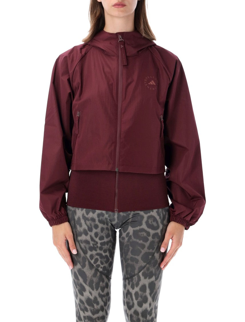 Adidas By Stella Mccartney Cropped Boxy Zippered Hooded Track Jacket