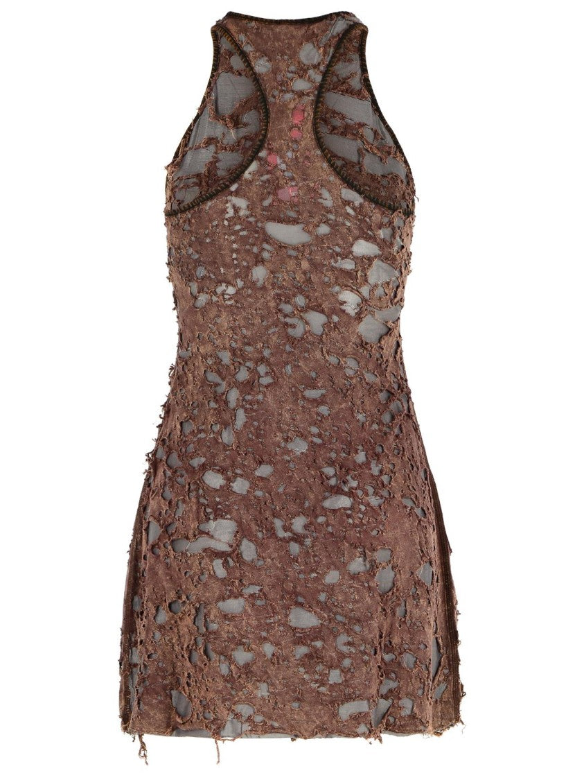 Diesel Mini Dress With Distressed Textures