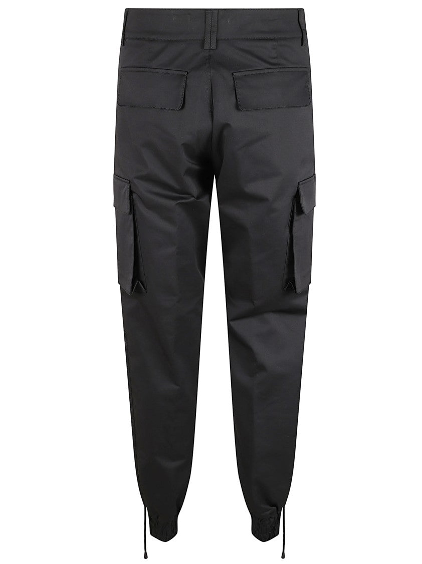 Philipp Plein Tapered Black Cargo Trousers With Adjustable Cuffs
