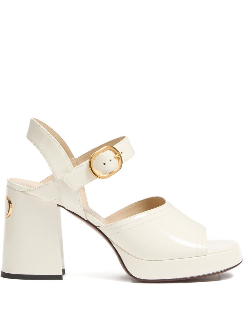 Valentino Garavani Glossy Open-Toe Ankle-Strap Flats