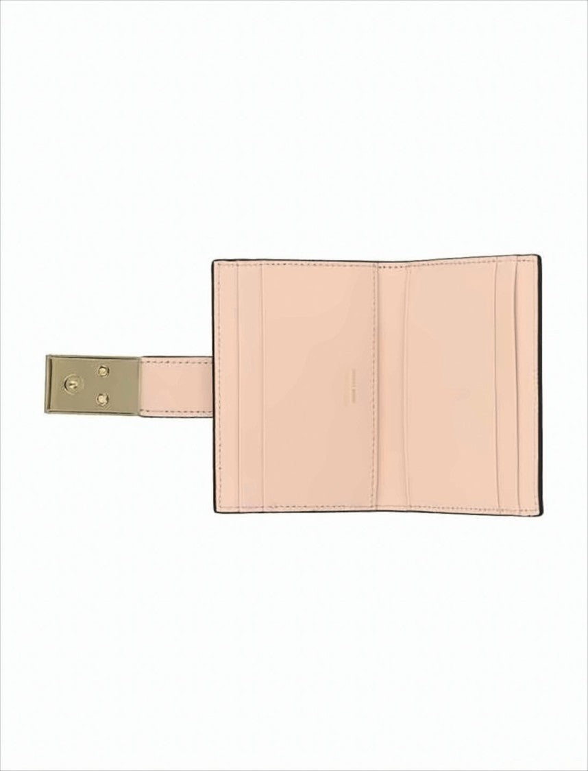 Salvatore Ferragamo Rectangular Calf Leather Cardholder With Gold-Tone Clasp