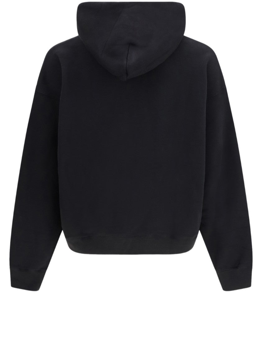 Off-White Relaxed Fit Cotton Hoodie With Front Logo Print