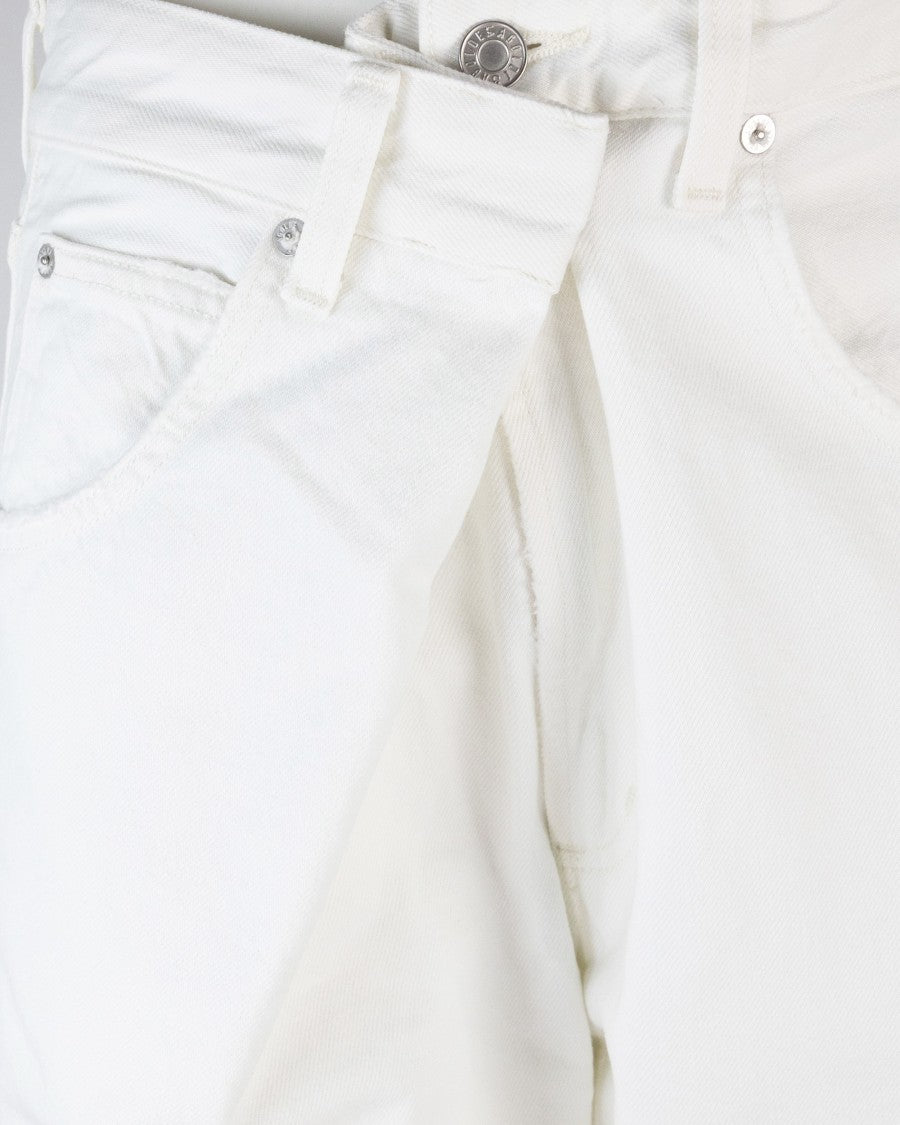 Agolde White Vana Fold Wide-Fold Jeans