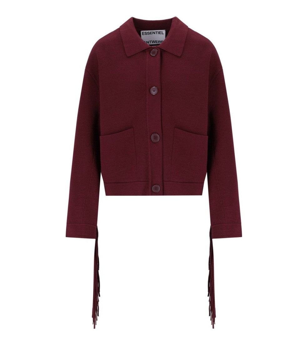 Essentiel Antwerp Istern Burgundy Cardigan