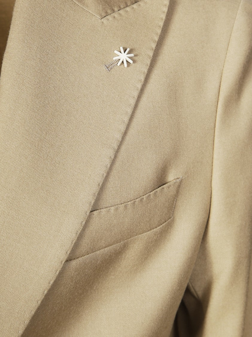 Manuel Ritz Men's Tailored Black Suit Jacket With Notched Lapel