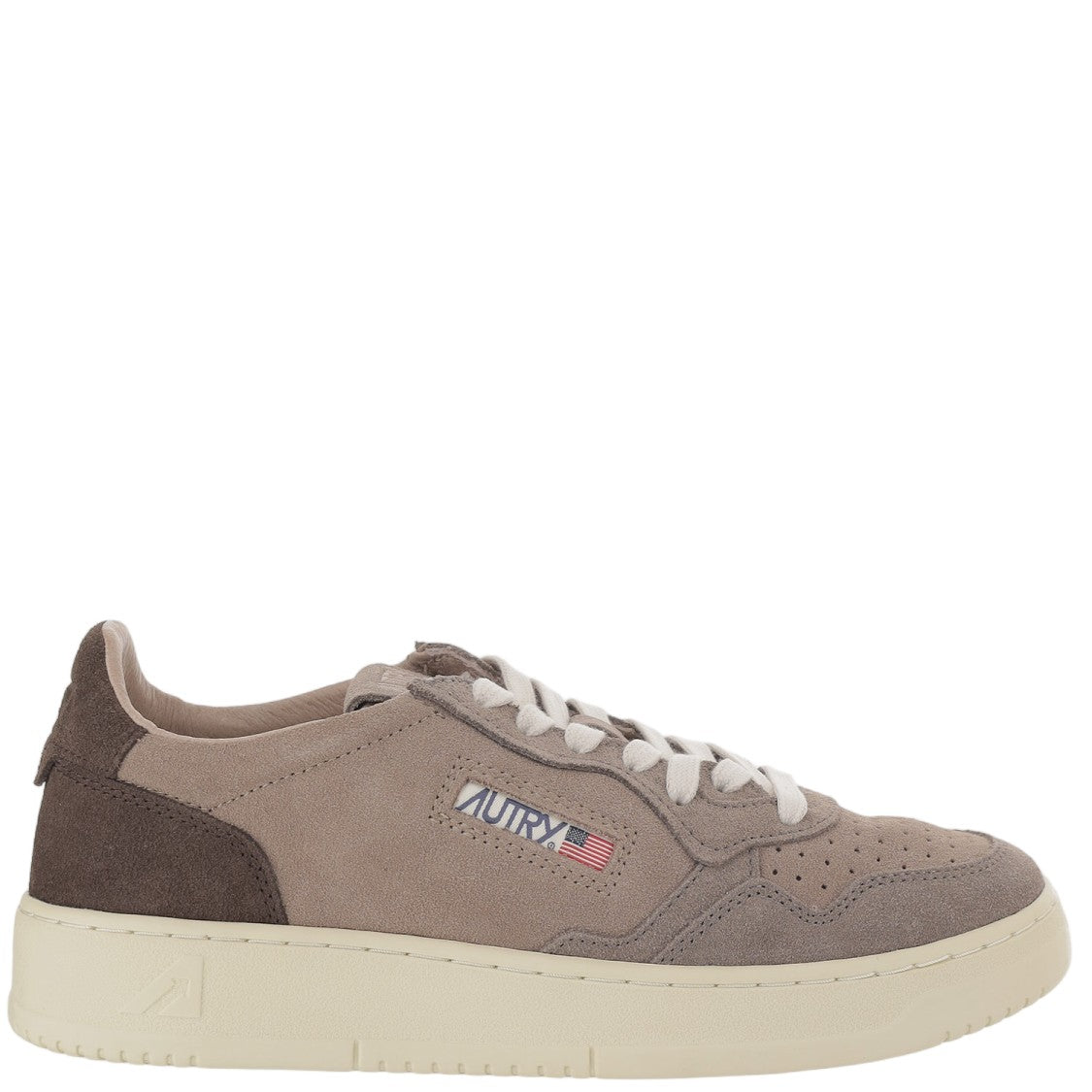 Autry Suede Brown Medalist Low Sneakers With Contrast Heel Tab