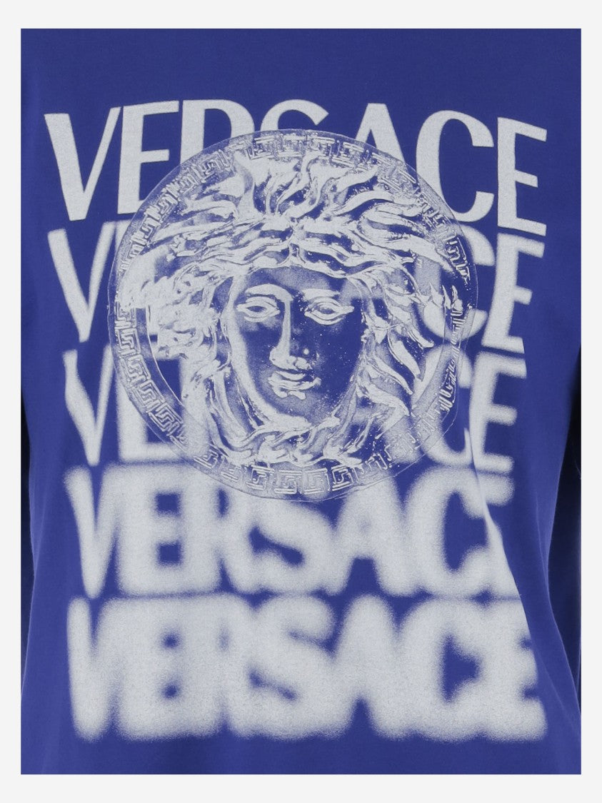 Versace Cotton T-Shirt With Logo