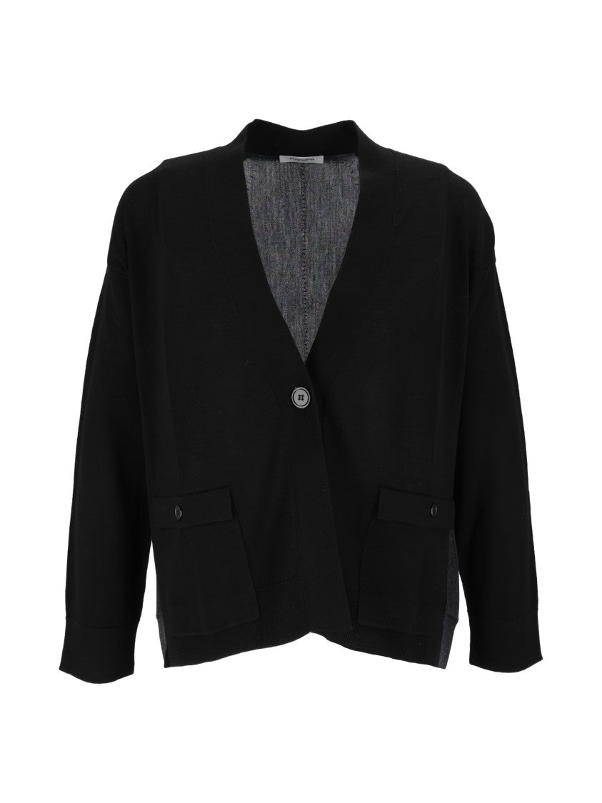 Kangra Cashmere Rounded Color Block Flap Pocket Jacket