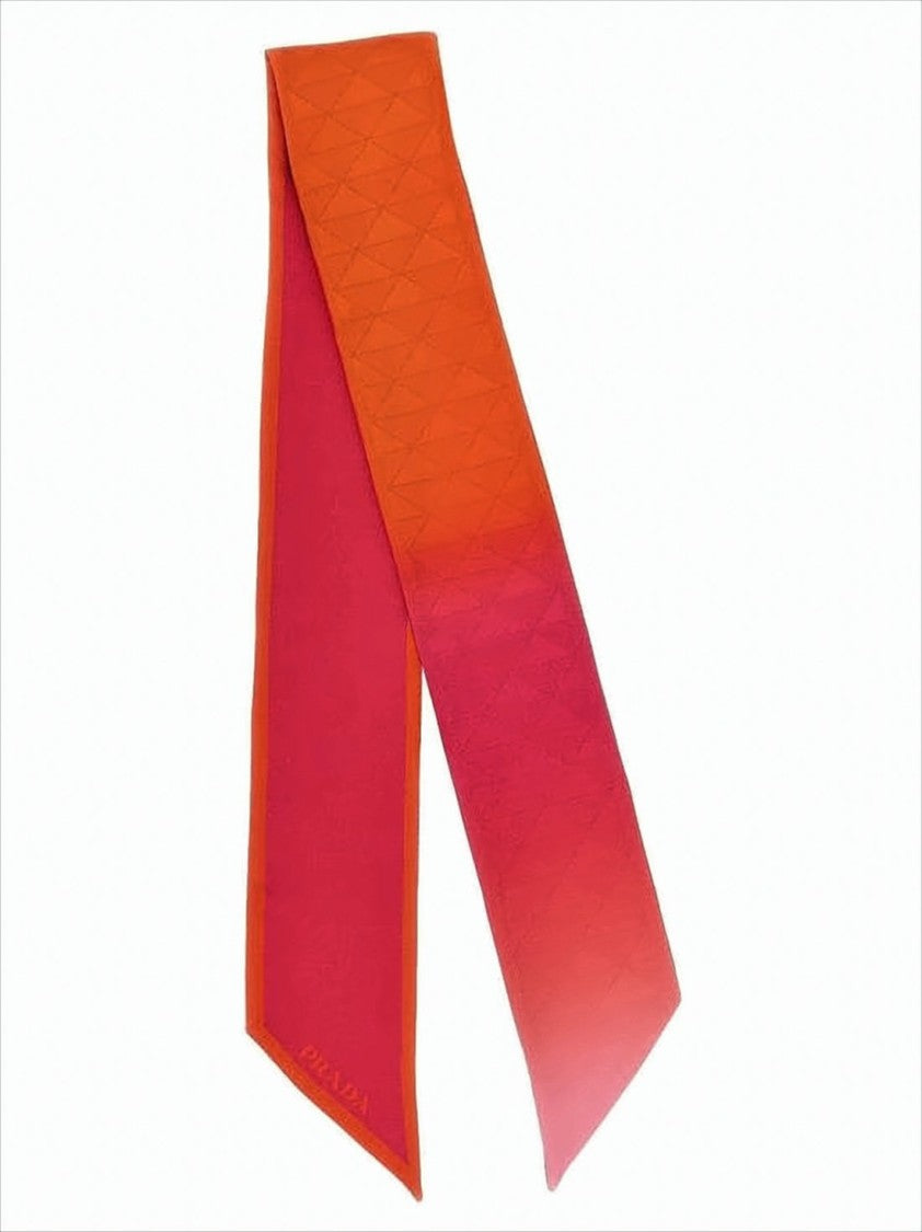 Prada Gradient Silk Scarf With Diamond Pattern