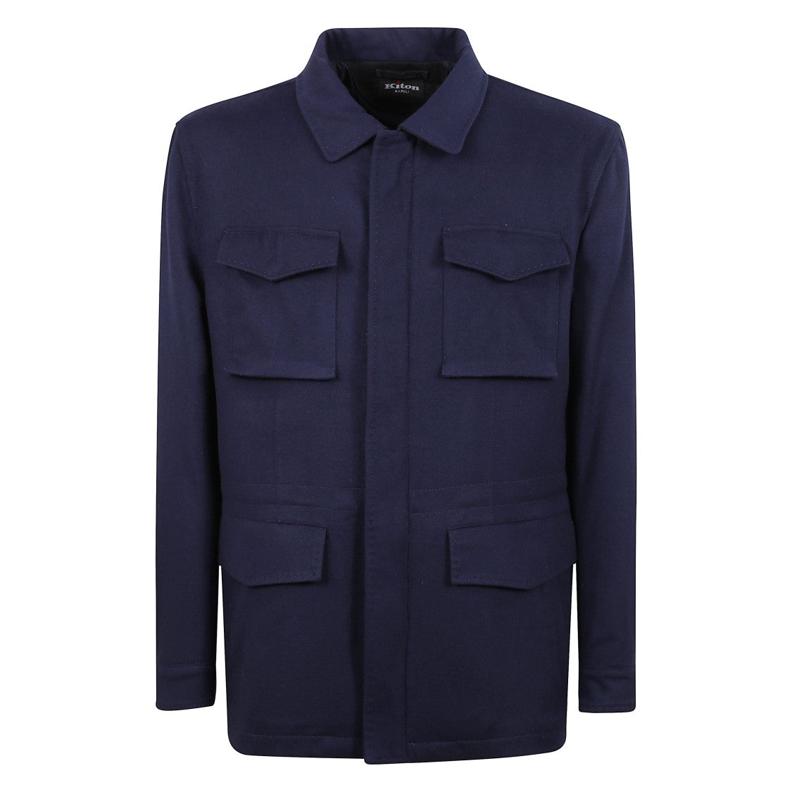 Kiton Blue Buttoned Shirt Jacket
