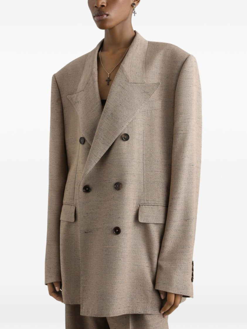 Dolce & Gabbana Double-Breasted Jacket With Structured Shoulders