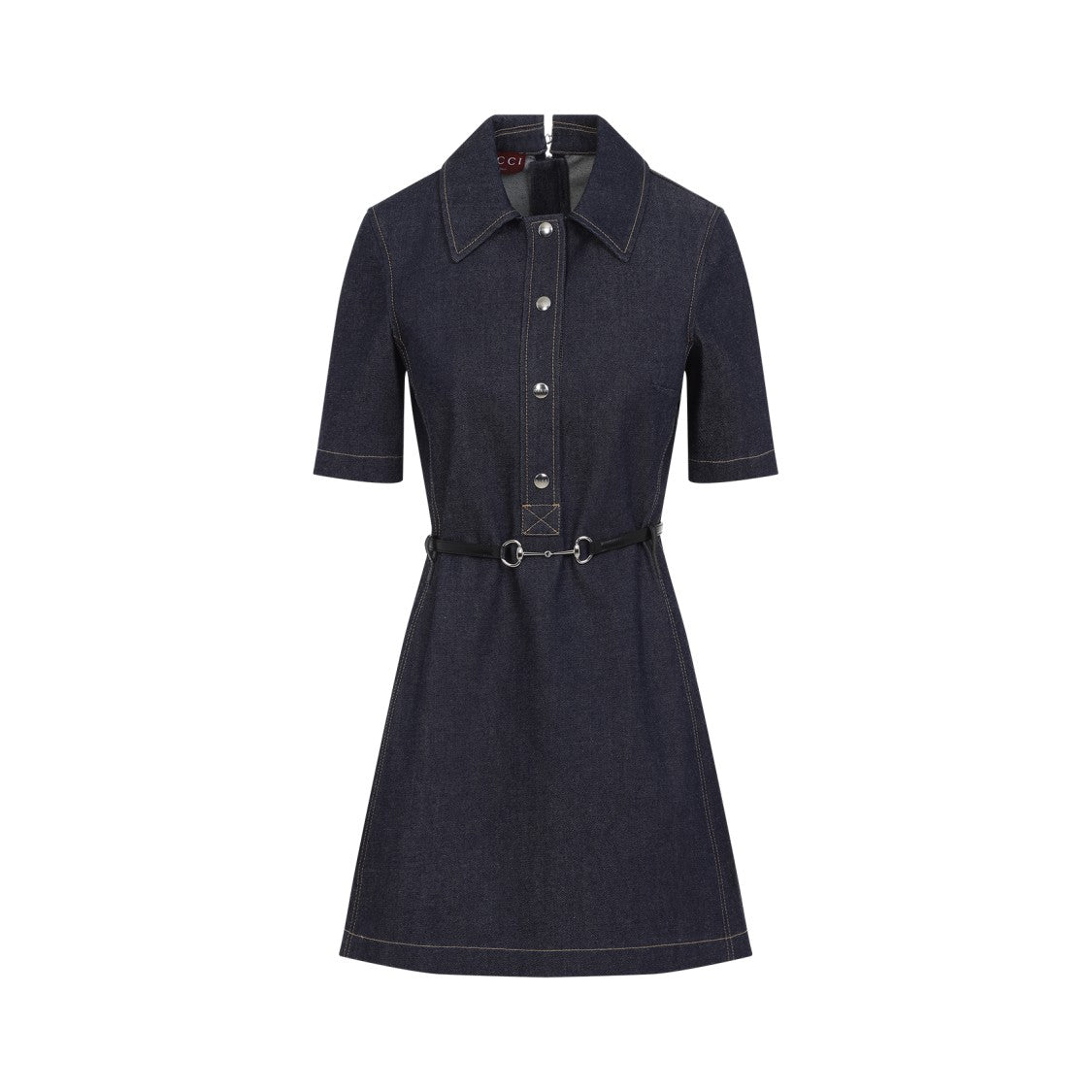 Gucci Shirt Dress In Blue Denim