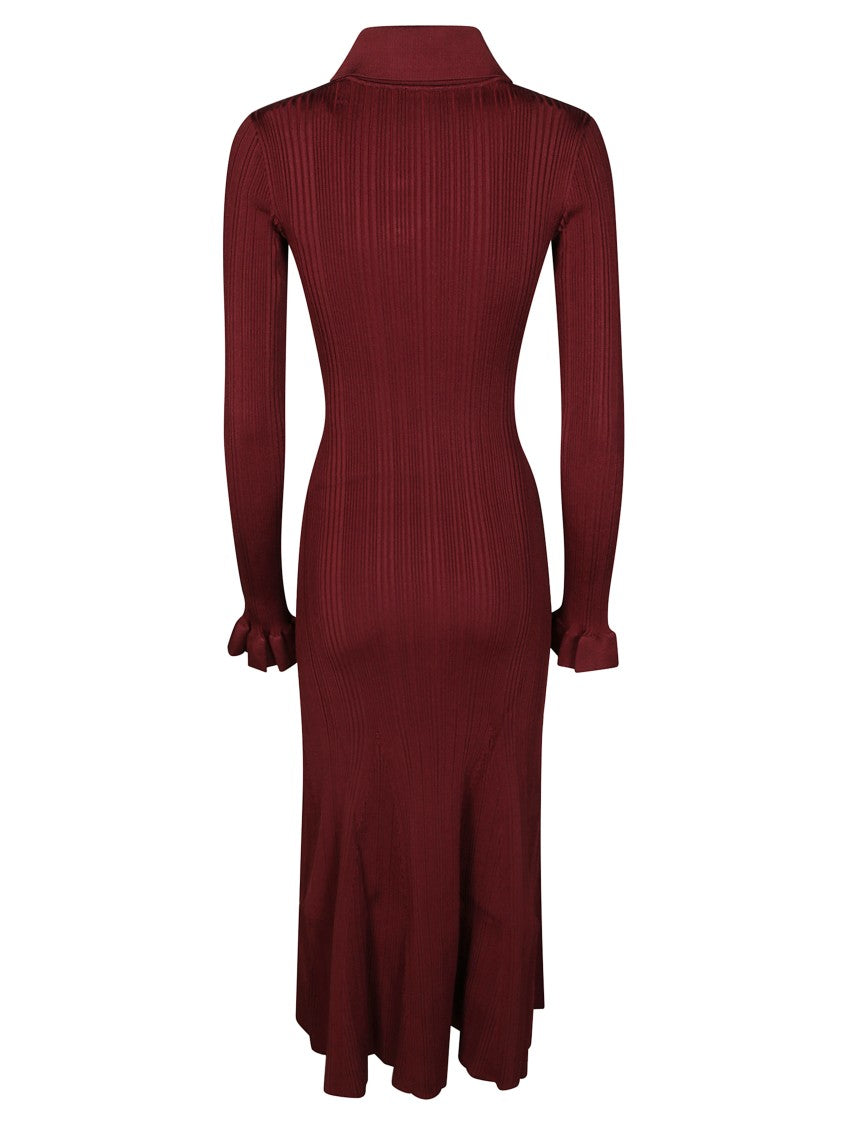 Self-Portrait White Lace Detail Midi Dress With Fitted Bodice