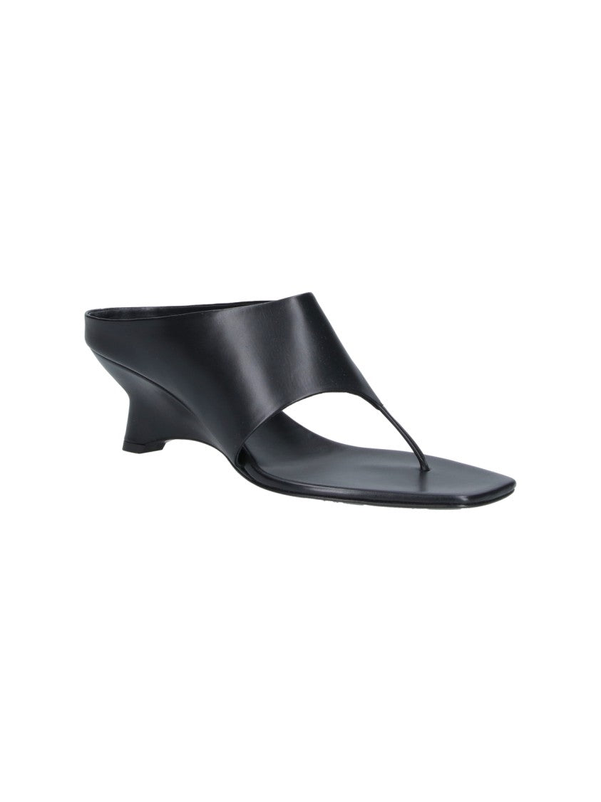 Khaite Black Marlow Sculptural Leather Mules