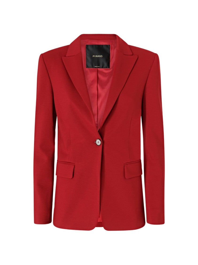 Pinko Red Tailored Red Blazer Structured Jacket