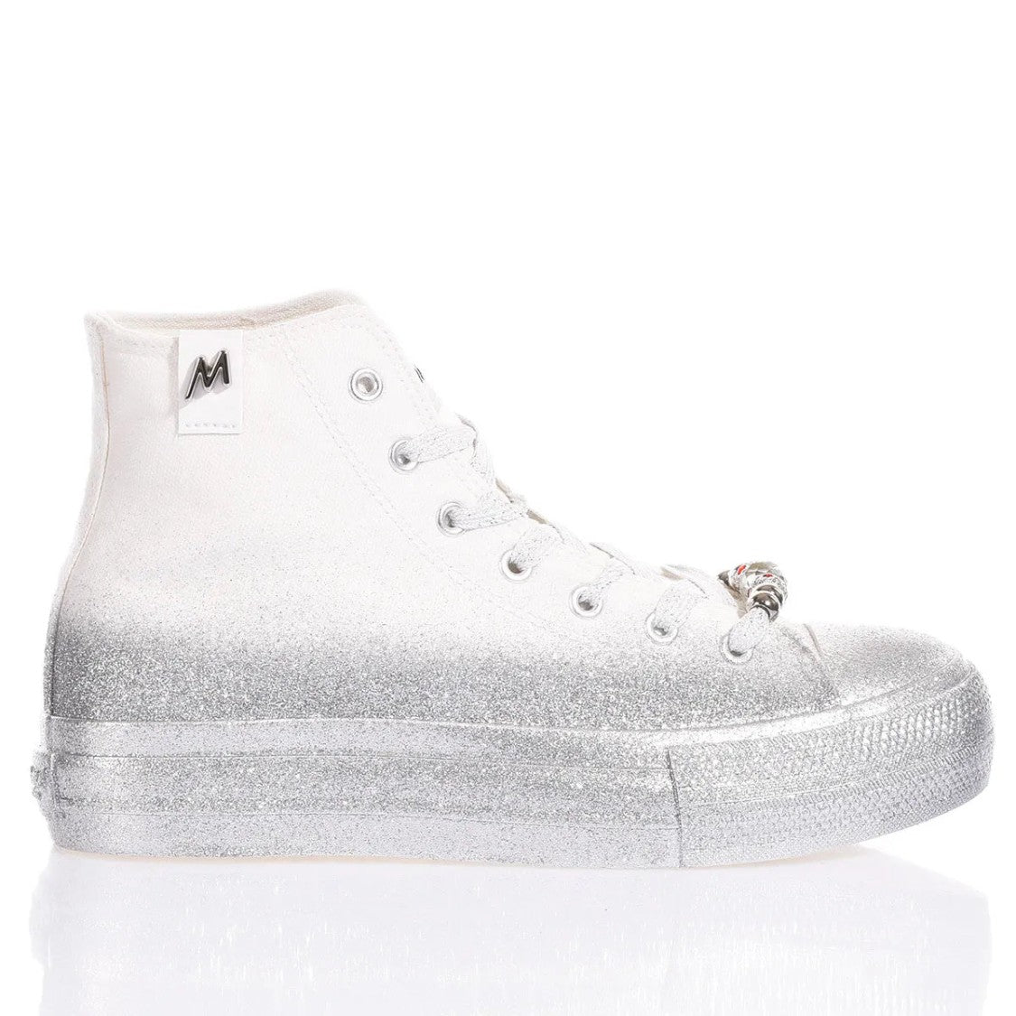 Mimanera Mimanera Airlines Platform Silver Glittery Sneakers
