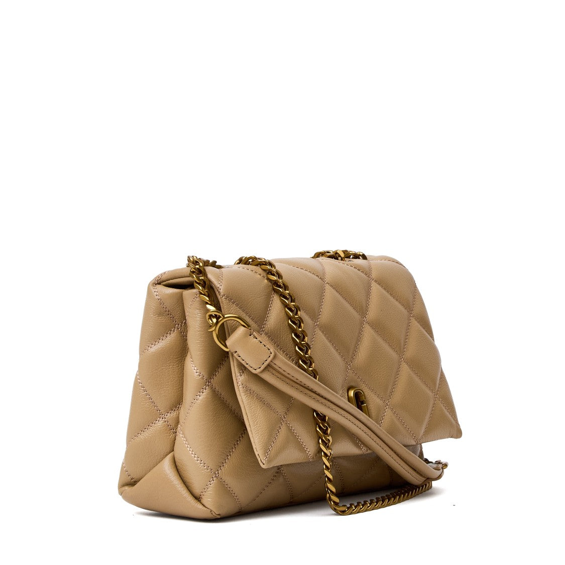 Marc Jacobs Quilted Leather Dual Chain Shoulder Bag With Turn-Lock Closure