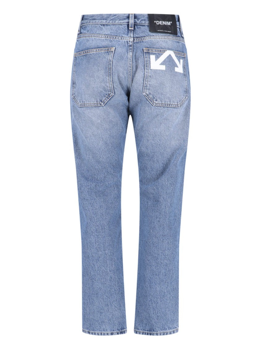 Off-White "Half-Arrow" Straight Jeans – Blue