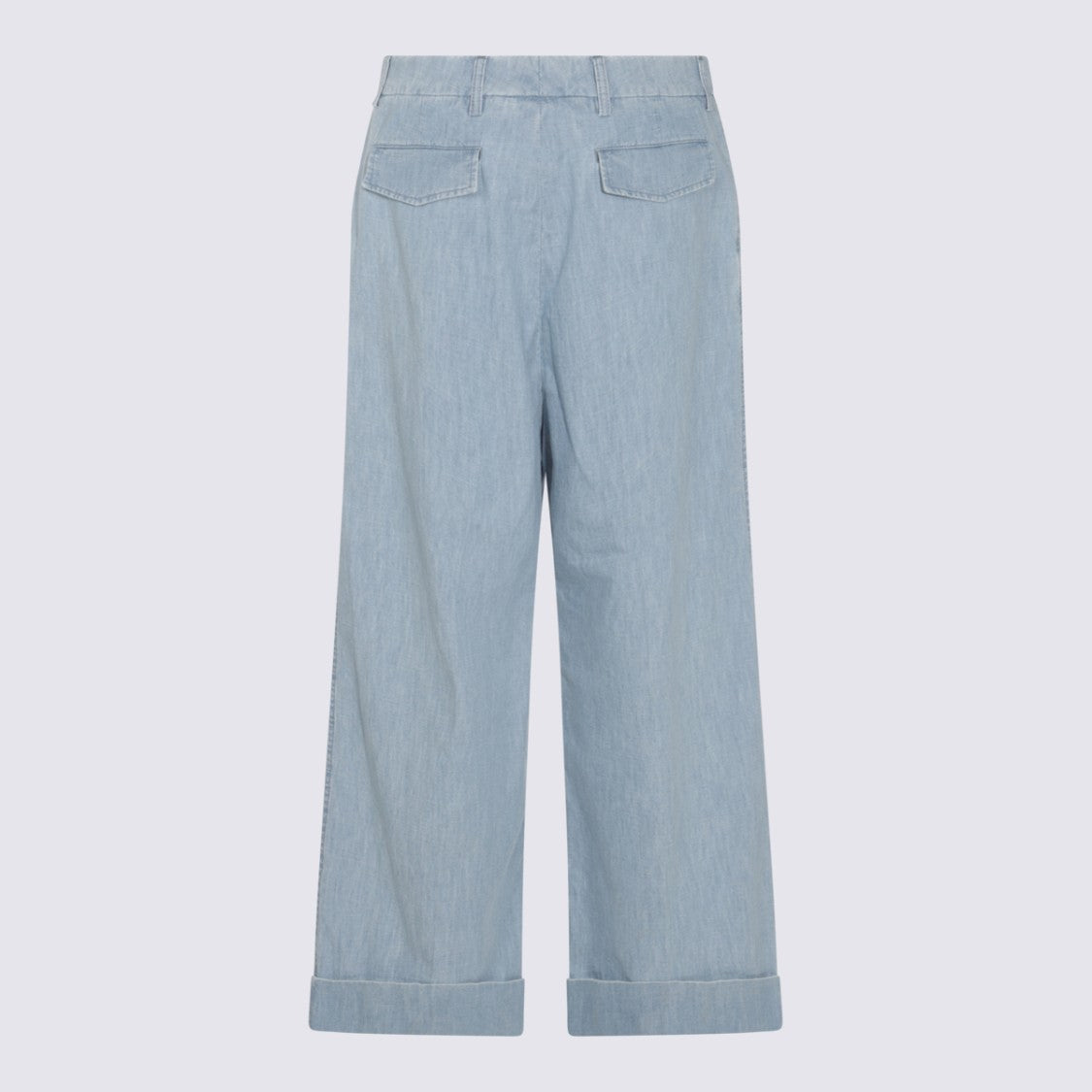 Valentino Wide-Leg Casual Trousers With Button Details And Cuffed Hem