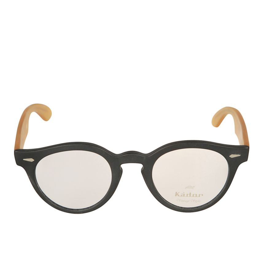 Kador Black Robin Matte Round Eyeglasses