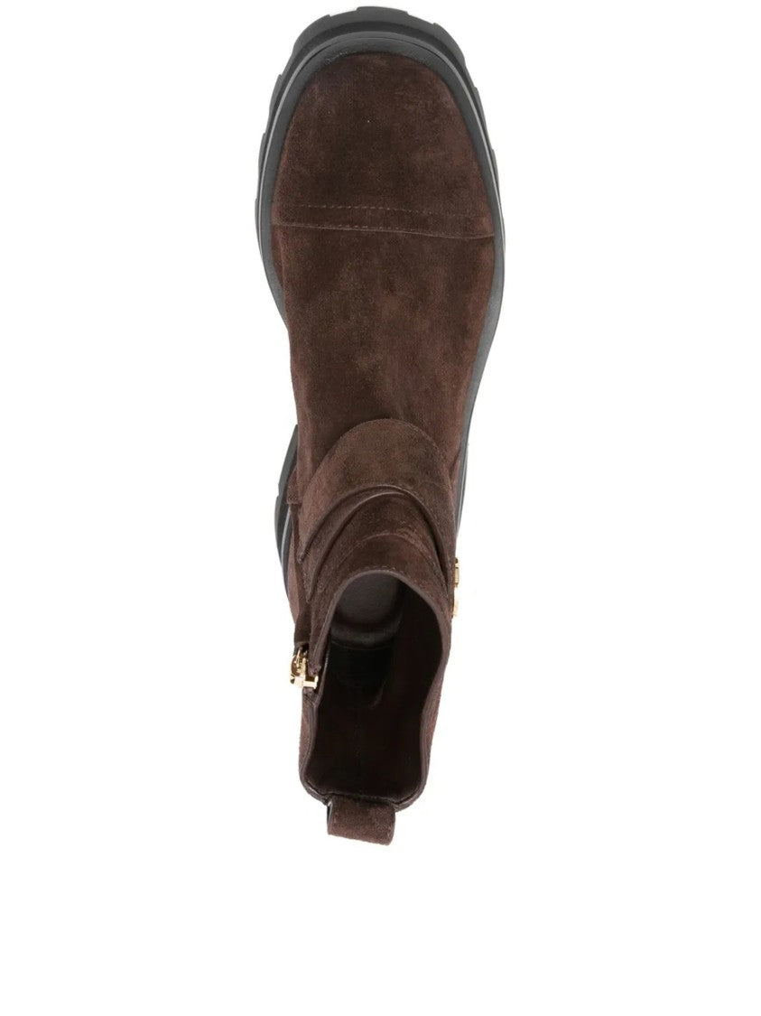 Jimmy Choo Brown Meena Flat Suede Ankle Boots