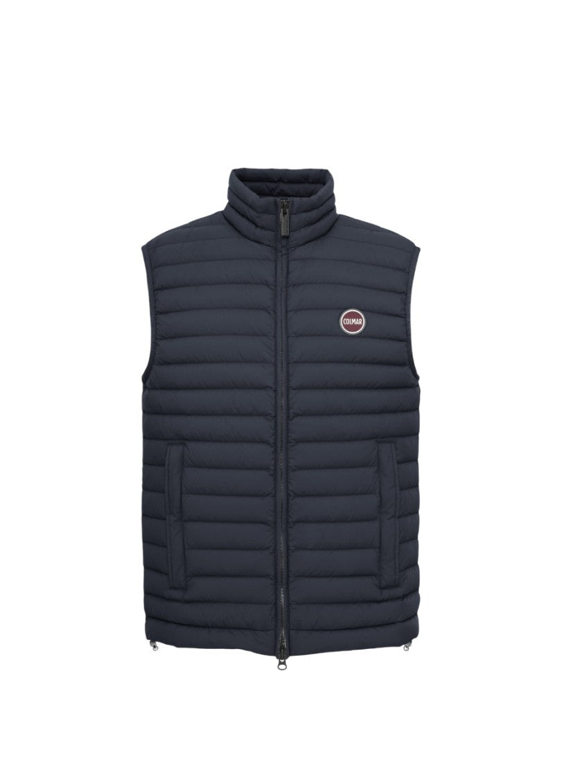 Colmar Blue Quilted Sleeveless Adjustable Hem Coat