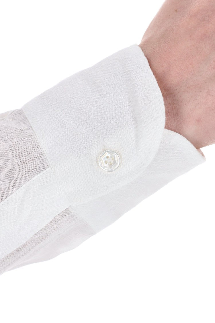 Barba Dandylife Line Solid Linen Tailored Shirt