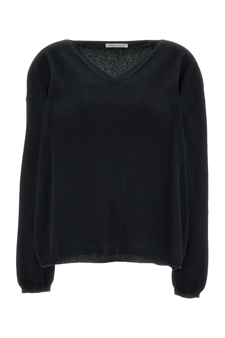Stefano Mortari Classic Black Knitted Sweater With Versatile Design